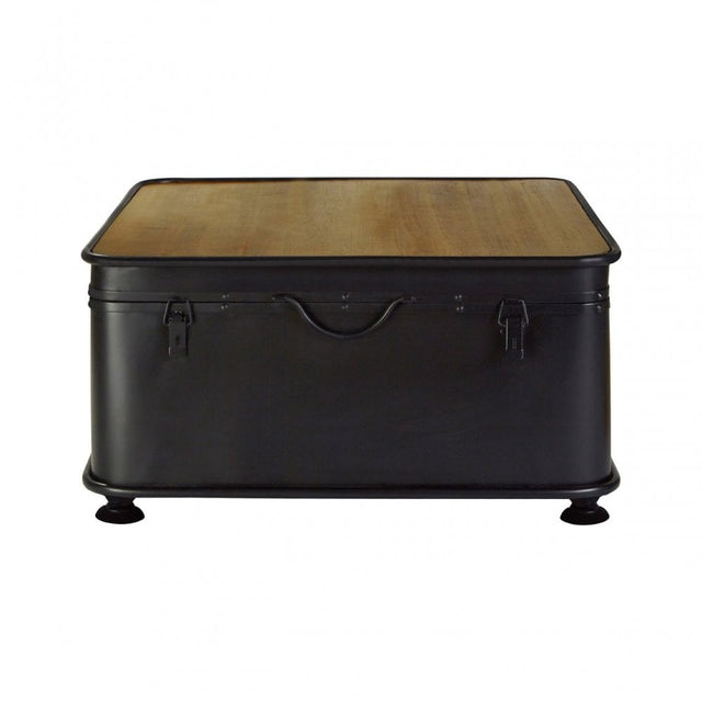 Ranch Foundry Style Coffee Table, Fir Wood, Black