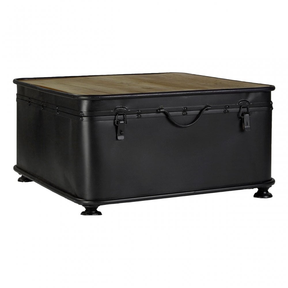 Ranch Foundry Style Coffee Table, Fir Wood, Black