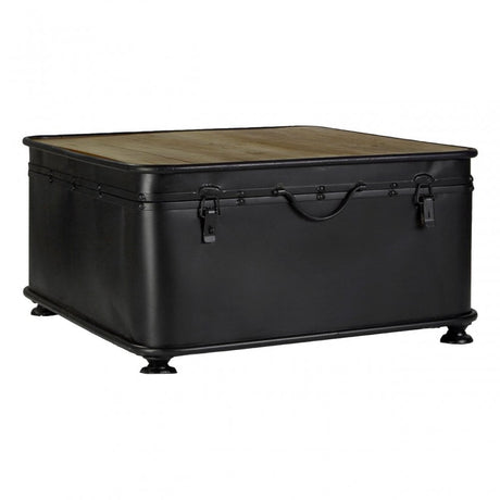 Ranch Foundry Style Coffee Table, Fir Wood, Black