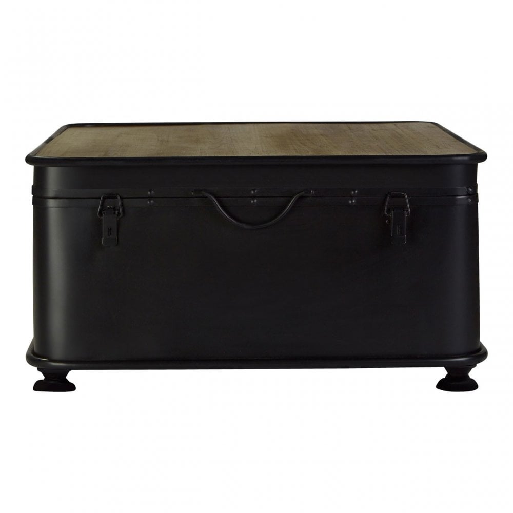 Ranch Foundry Style Coffee Table, Fir Wood, Black