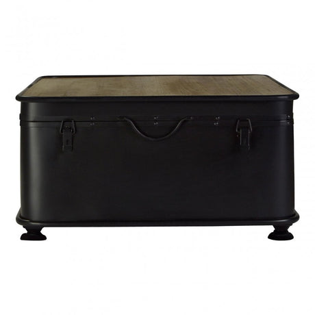 Ranch Foundry Style Coffee Table, Fir Wood, Black