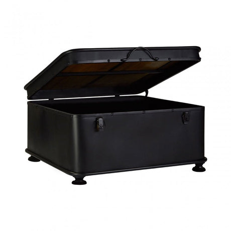 Ranch Foundry Style Coffee Table, Fir Wood, Black