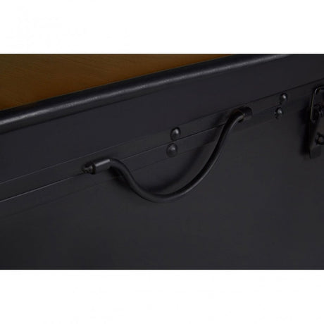 Ranch Foundry Style Coffee Table, Fir Wood, Black