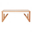 Tuskin Coffee Table, Beechwood, Mirrored Glass, Natural