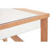 Tuskin Coffee Table, Beechwood, Mirrored Glass, Natural