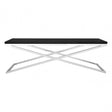 Tribute Coffee Table, Leather, Stainless Steel, Black