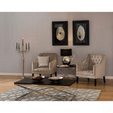 Tribute Coffee Table, Leather, Stainless Steel, Black