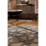 Tribute Coffee Table, Leather, Stainless Steel, Black