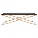 Criss Cross Coffee Table, Stainless Steel, Glass