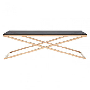 Criss Cross Coffee Table, Stainless Steel, Glass