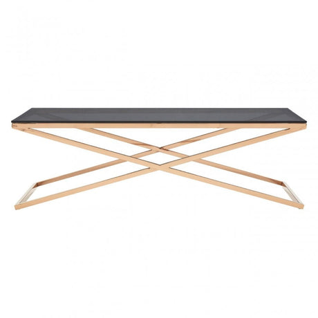 Criss Cross Coffee Table, Stainless Steel, Glass