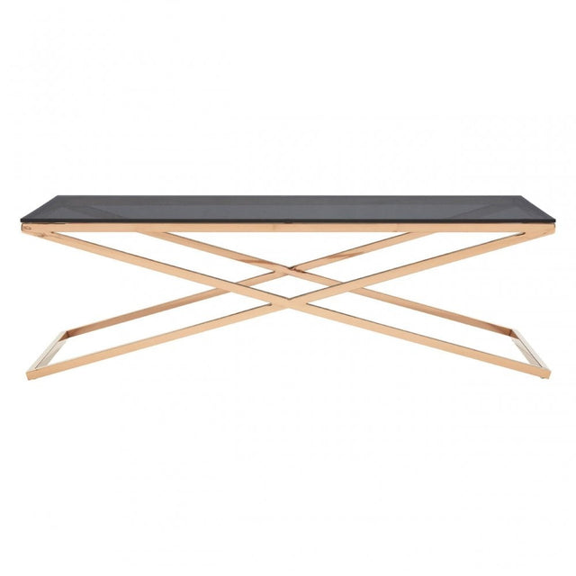 Criss Cross Coffee Table, Stainless Steel, Glass