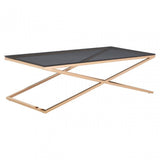 Criss Cross Coffee Table, Stainless Steel, Glass