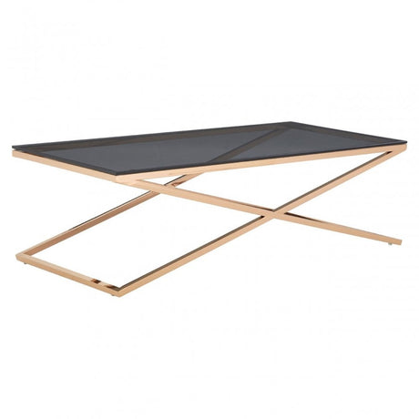 Criss Cross Coffee Table, Stainless Steel, Glass