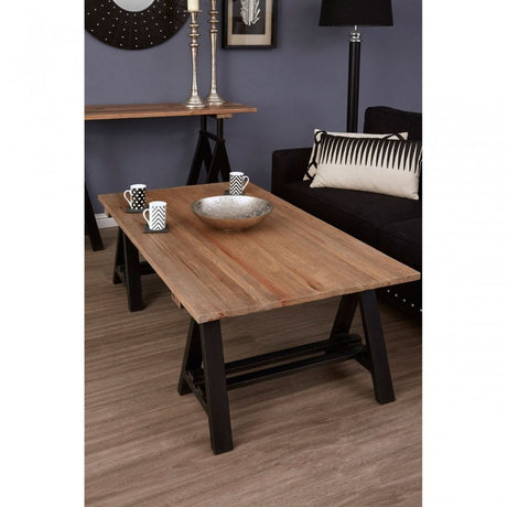 Townhouse Coffee Table, Iron, Pine Wood