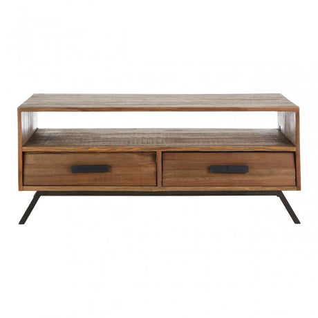 Brooklyn Coffee Table, Fir Wood, Iron, Natural