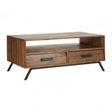 Brooklyn Coffee Table, Fir Wood, Iron, Natural