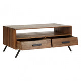 Brooklyn Coffee Table, Fir Wood, Iron, Natural