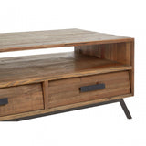 Brooklyn Coffee Table, Fir Wood, Iron, Natural