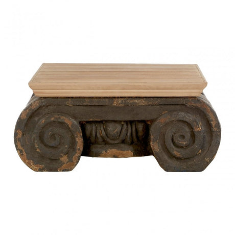 Pompeii Ornate Coffee Table, Wood, Polyresin, Grey