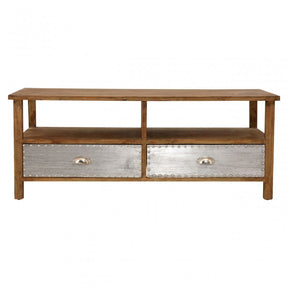 Shoreditch Coffee Table, Aluminium, Fir Wood, Brown