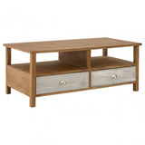 Shoreditch Coffee Table, Aluminium, Fir Wood, Brown