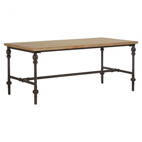 Tribeca Coffee Table, Fir Wood, Iron, Natural