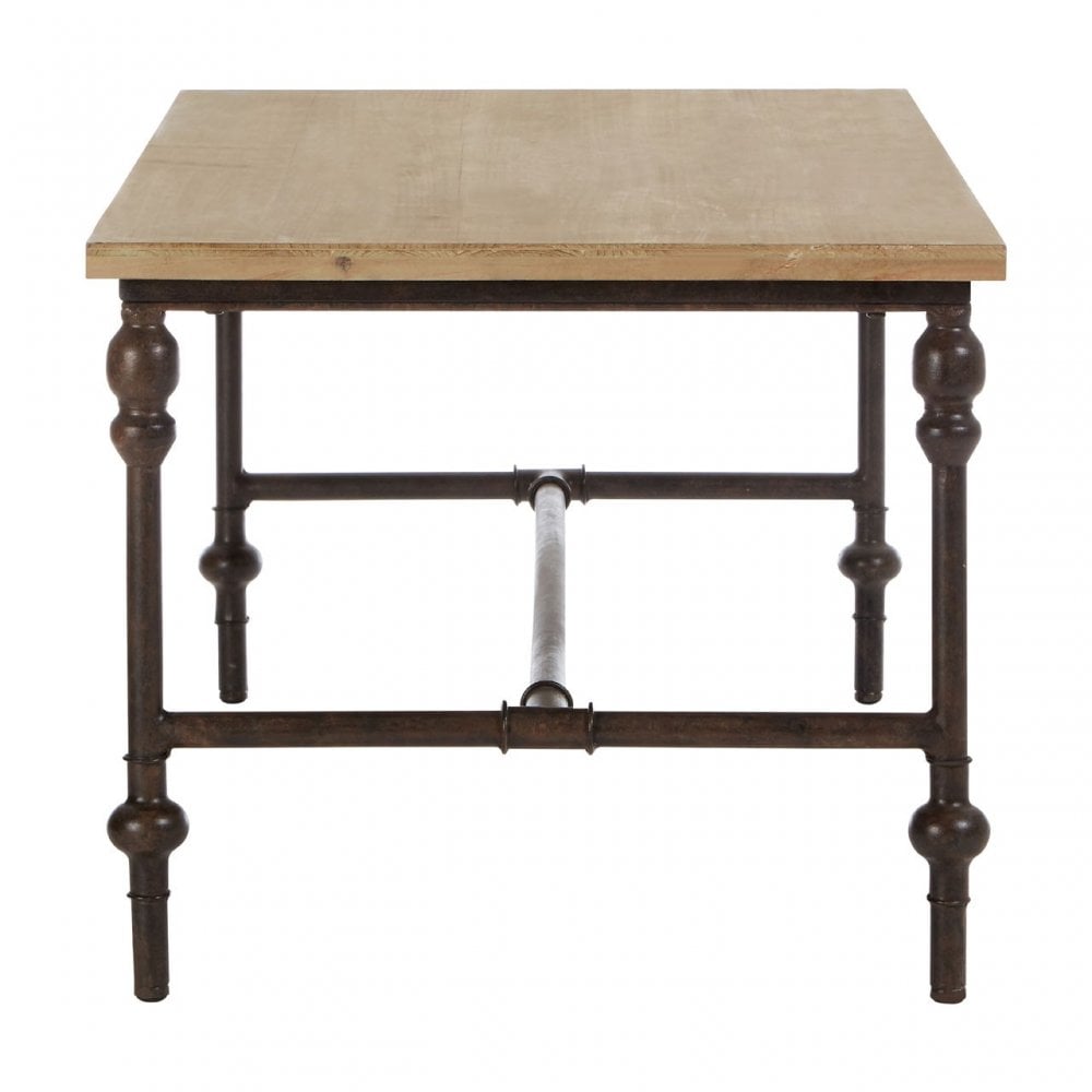 Tribeca Coffee Table, Fir Wood, Iron, Natural