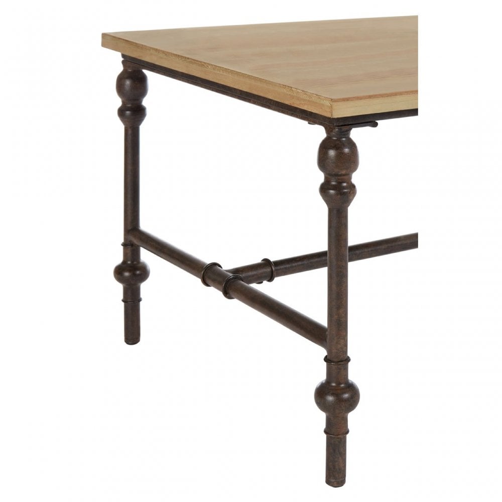 Tribeca Coffee Table, Fir Wood, Iron, Natural