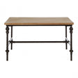 Tribeca Square Coffee Table, Fir Wood, Iron, Natural