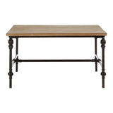 Tribeca Square Coffee Table, Fir Wood, Iron, Natural