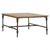 Tribeca Square Coffee Table, Fir Wood, Iron, Natural