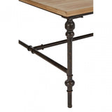 Tribeca Square Coffee Table, Fir Wood, Iron, Natural