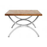 Greenwich Coffee Table, Fir Wood, Stainless Steel, Natural