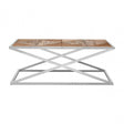 Hudson Coffee Table, Fir Wood Veneer, Stainless Steel, Natural