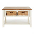 Dorset Cream Coffee Table, Ash Veneer, Paulownia Veneer, Pine Wood, Rattan, Cream