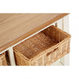 Dorset Cream Coffee Table, Ash Veneer, Paulownia Veneer, Pine Wood, Rattan, Cream