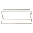 Roma Coffee Table, Satin Nickel, Glass, Clear