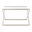 Roma Square Coffee Table, Satin Nickel, Glass, Clear