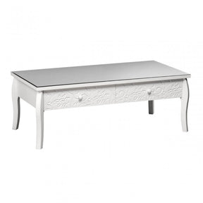 Chamonix Coffee Table, Glass, White