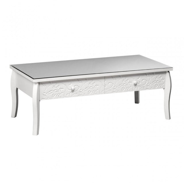 Chamonix Coffee Table, Glass, White