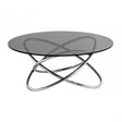 Coffee Table, Glass, Stainless Steel, Grey
