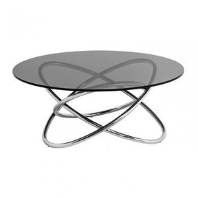 Coffee Table, Glass, Stainless Steel, Grey