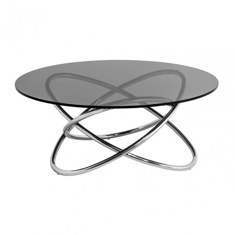 Coffee Table, Glass, Stainless Steel, Grey