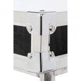 Coffee Table, Leather, Stainless Steel, Black