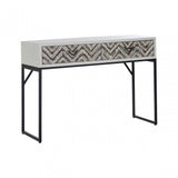 Lombok Console Table, Fir Wood, Grey