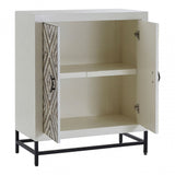 Lombok 2 Door Cabinet, Fir Wood, Grey