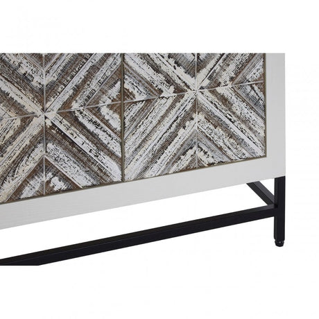 Lombok 2 Door Cabinet, Fir Wood, Grey