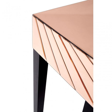 Tuskin Earl Console Table, Wood, Mirrored Glass, Gold