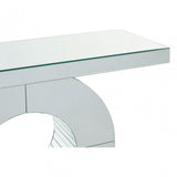 Gianara Console Table, Crystal Mirror, Silver